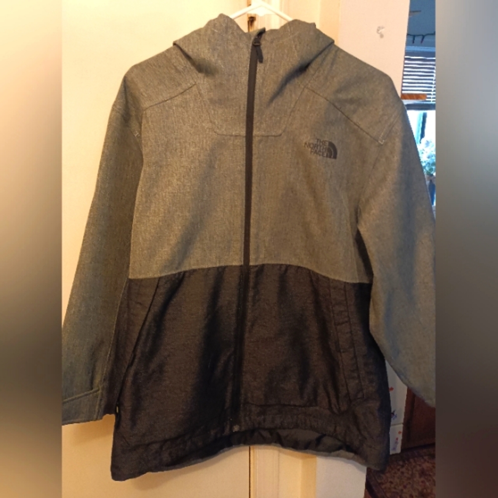 North Face Men's Large Hooded Zip-Up Ski Jacket Gray/Smoke